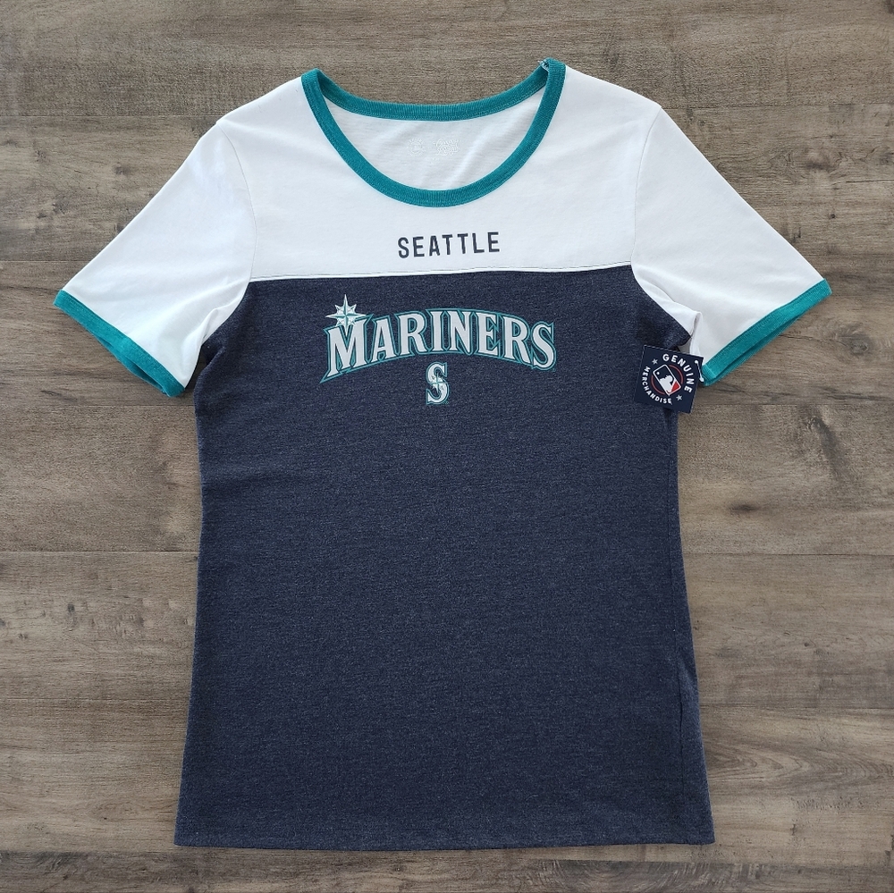 Seattle Mariners Women's Ringer Tee Medium NWT - Picture 2 of 16